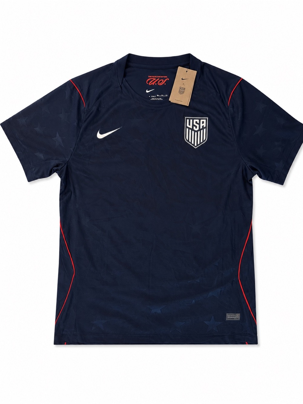 Nike Navy USA Soccer Jersey with White Crest and Red Piping